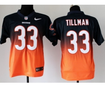 Nike Chicago Bears #33 Charles Tillman Blue/Orange Fadeaway Elite Jersey