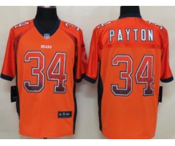 Nike Chicago Bears #34 Walter Payton Drift Fashion Orange Elite Jersey