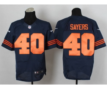 Nike Chicago Bears #40 Gale Sayers Blue With Orange Elite Jersey