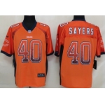 Nike Chicago Bears #40 Gale Sayers Drift Fashion Orange Elite Jersey