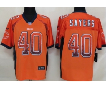 Nike Chicago Bears #40 Gale Sayers Drift Fashion Orange Elite Jersey