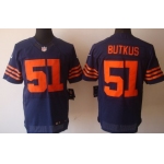 Nike Chicago Bears #51 Dick Butkus Blue With Orange Elite Jersey