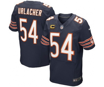 Nike Chicago Bears #54 Brian Urlacher Blue C Patch Elite Jersey