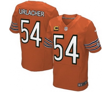 Nike Chicago Bears #54 Brian Urlacher Orange C Patch Elite Jersey