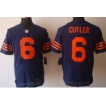 Nike Chicago Bears #6 Jay Cutler Blue With Orange Elite Jersey