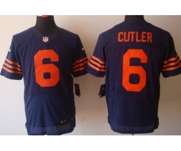 Nike Chicago Bears #6 Jay Cutler Blue With Orange Elite Jersey