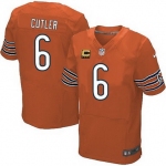 Nike Chicago Bears #6 Jay Cutler Orange C Patch Elite Jersey