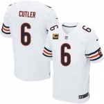 Nike Chicago Bears #6 Jay Cutler White C Patch Elite Jersey