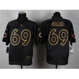 Nike Chicago Bears #69 Jared Allen 2014 All Black/Gold Elite Jersey