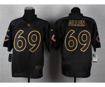 Nike Chicago Bears #69 Jared Allen 2014 All Black/Gold Elite Jersey