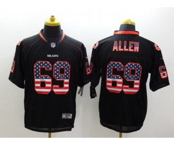 Nike Chicago Bears #69 Jared Allen 2014 USA Flag Fashion Black Elite Jersey