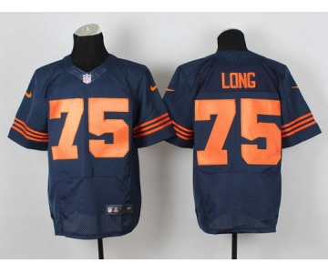 Nike Chicago Bears #75 Kyle Long Blue With Orange Elite Jersey