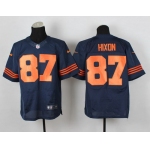 Nike Chicago Bears #87 Domenik Hixon Blue With Orange Elite Jersey