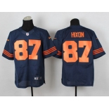 Nike Chicago Bears #87 Domenik Hixon Blue With Orange Elite Jersey