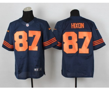 Nike Chicago Bears #87 Domenik Hixon Blue With Orange Elite Jersey