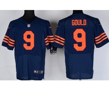 Nike Chicago Bears #9 Robbie Gould Blue With Orange Elite Jersey