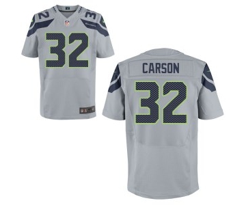 Men's Nike Seattle Seahawks #32 Chris Carson Elite Gray Jersey