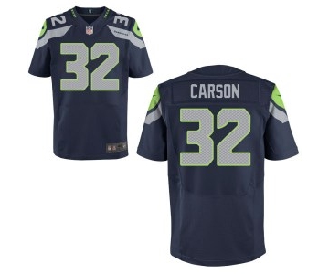 Men's Nike Seattle Seahawks #32 Chris Carson Elite Navy Blue Jersey