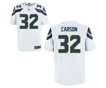 Men's Nike Seattle Seahawks #32 Chris Carson Elite White Jersey