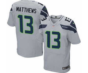 Men's Seattle Seahawks #13 Chris Matthews Gray Alternate NFL Nike Elite Jersey