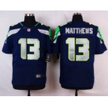 Men's Seattle Seahawks #13 Chris Matthews Navy Blue Team Color NFL Nike Elite Jersey
