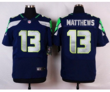 Men's Seattle Seahawks #13 Chris Matthews Navy Blue Team Color NFL Nike Elite Jersey