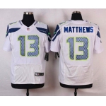 Men's Seattle Seahawks #13 Chris Matthews White Road NFL Nike Elite Jersey