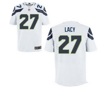 Men's Seattle Seahawks #27 Eddie Lacy White Road Stitched NFL Nike Elite Jersey