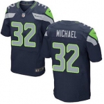 Men's Seattle Seahawks #32 Christine Michael Navy Blue Team Color NFL Nike Elite Jersey