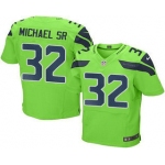 Men's Seattle Seahawks #32 Christine Michael SR Green Stitched NFL Elite Rush Jersey