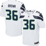 Men's Seattle Seahawks #36 Bryce Brown White Road NFL Nike Elite Jersey