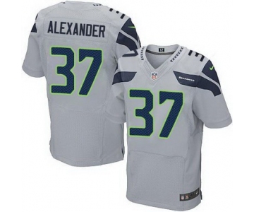 Men's Seattle Seahawks #37 Shaun Alexander Gray Retired Player NFL Nike Elite Jersey