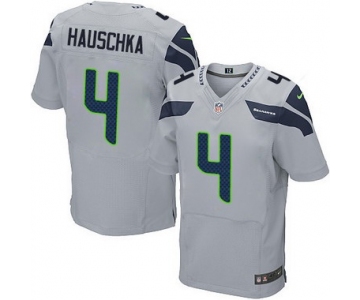 Men's Seattle Seahawks #4 Steven Hauschka Gray Alternate NFL Nike Elite Jersey