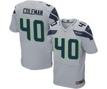 Men's Seattle Seahawks #40 Derrick Coleman Gray Alternate NFL Nike Elite Jersey