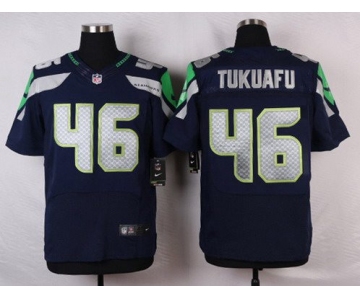 Men's Seattle Seahawks #46 Will Tukuafu Navy Blue Team Color NFL Nike Elite Jersey