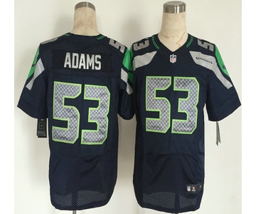 Men's Seattle Seahawks #53 Tyrell Adams Nike Navy Blue Elite Jersey