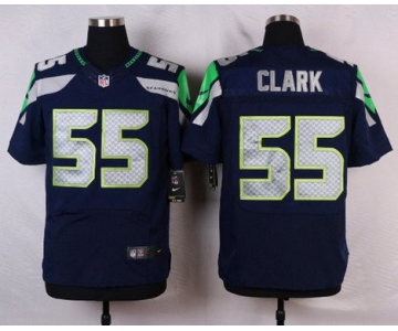 Men's Seattle Seahawks #55 Frank Clark Navy Blue Team Color NFL Nike Elite Jersey