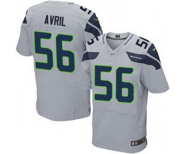 Men's Seattle Seahawks #56 Cliff Avril Gray Alternate NFL Nike Elite Jersey