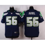 Men's Seattle Seahawks #56 Cliff Avril Navy Blue Team Color NFL Nike Elite Jersey