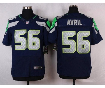 Men's Seattle Seahawks #56 Cliff Avril Navy Blue Team Color NFL Nike Elite Jersey