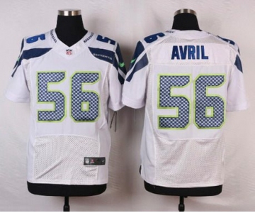 Men's Seattle Seahawks #56 Cliff Avril White Road NFL Nike Elite Jersey