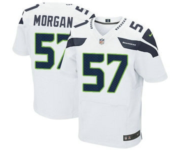 Men's Seattle Seahawks #57 Mike Morgan White Road NFL Nike Elite Jersey