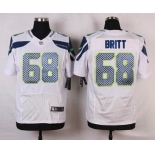 Men's Seattle Seahawks #68 Justin Britt White Road NFL Nike Elite Jersey