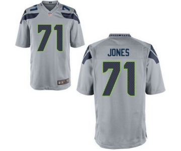 Men's Seattle Seahawks #71 Walter Jones Gray Retired Player NFL Nike Elite Jersey