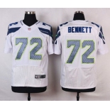 Men's Seattle Seahawks #72 Michael Bennett White Road NFL Nike Elite Jersey