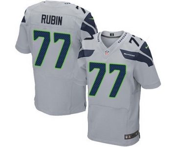 Men's Seattle Seahawks #77 Ahtyba Rubin Gray Alternate NFL Nike Elite Jersey