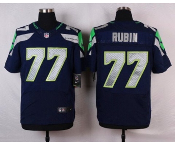 Men's Seattle Seahawks #77 Ahtyba Rubin Navy Blue Team Color NFL Nike Elite Jersey