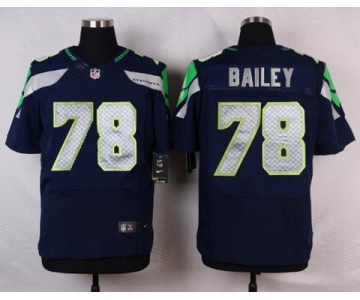 Men's Seattle Seahawks #78 Alvin Bailey Navy Blue Team Color NFL Nike Elite Jersey