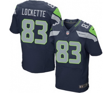 Men's Seattle Seahawks #83 Ricardo Lockette Navy Blue Team Color NFL Nike Elite Jersey