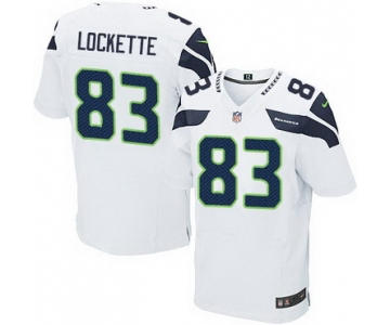 Men's Seattle Seahawks #83 Ricardo Lockette White Road NFL Nike Elite Jersey